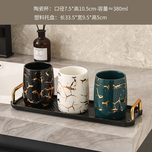 tasse en céramique marbrée haut de gamme pour couples décorative - vue 11 sur 26