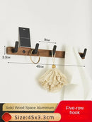 porte-serviettes en bois et aluminium organisateur mural pour accessoires de douche