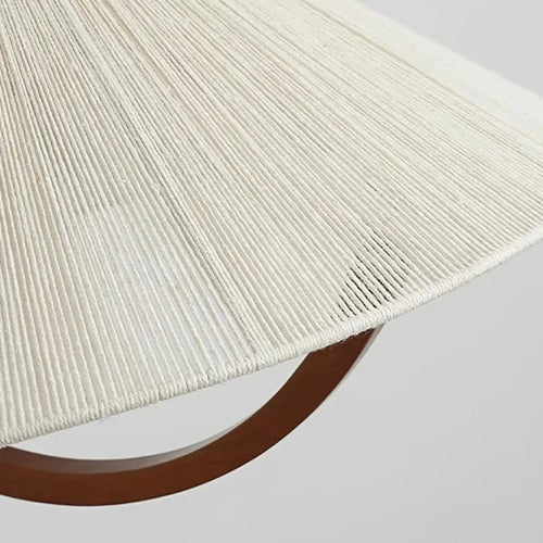 lustre moderne design artistique corde de chanvre bois fil réglable