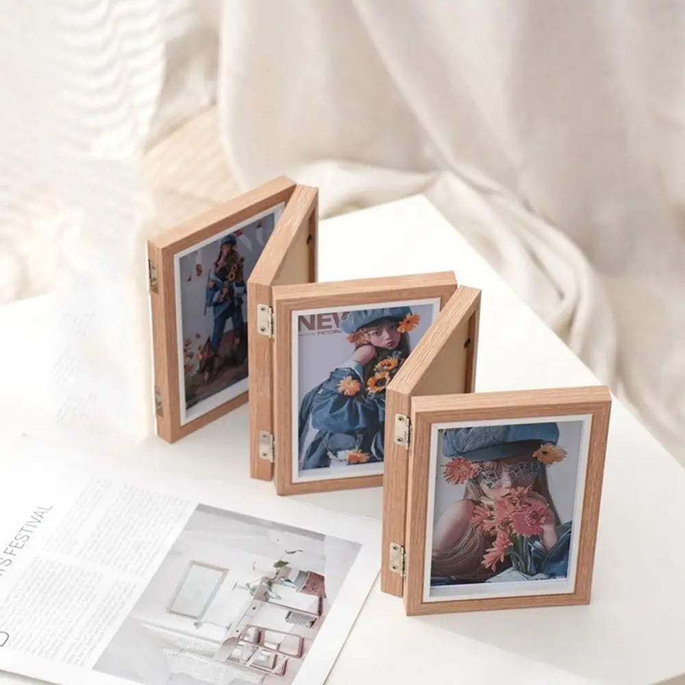 cadre photo pliable en bois pour album de bureau - vue 6 sur 14