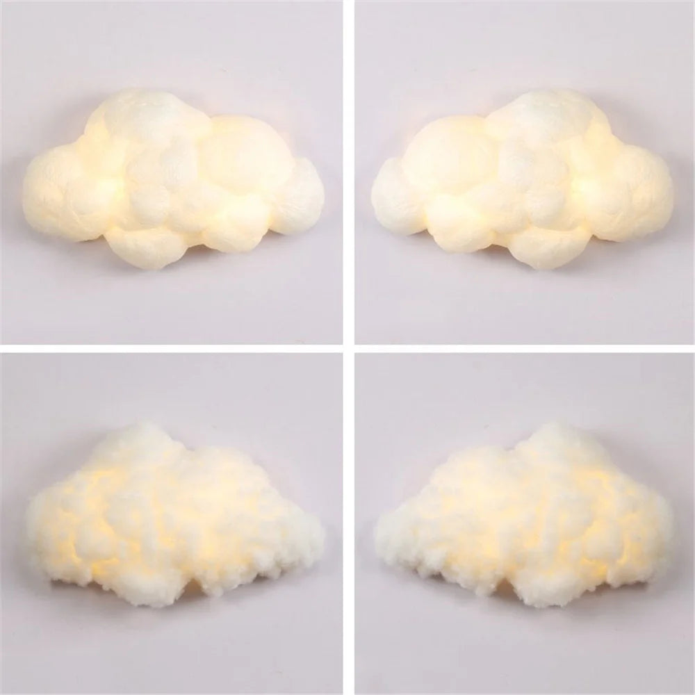 applique murale led nuage en imitation soie décorative pour enfants - vue 4 sur 14