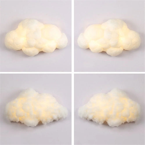 applique murale led nuage en imitation soie décorative pour enfants