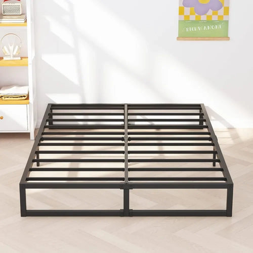 King Size Bed Frame, Metal Platform Mattress Foundation With Steel Slat Support, No Box Spring Needed,8 Inch King Size Bed Frame - vue 3 sur 6