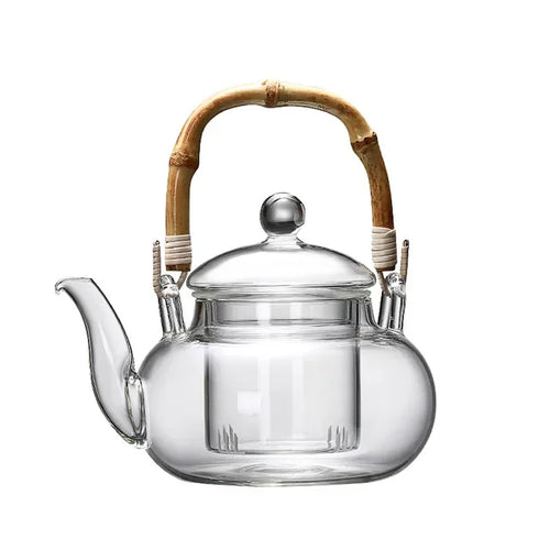 theiere verre poignee bambou tasses infusion pu erh