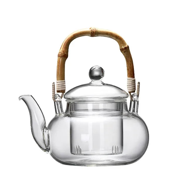 theiere verre poignee bambou tasses infusion pu erh