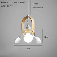 suspension moderne en verre avec fil réglable pour décoration intérieure