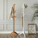 VASAGLE Standing Coat Rack, Solid Wood Coat Rack, Tree-Shaped Coat Rack with 8 Hooks, 3 Height Options, for Clothes, Hats, Bags