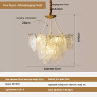 Plafonnier LED suspendu en perles de crème au design moderne