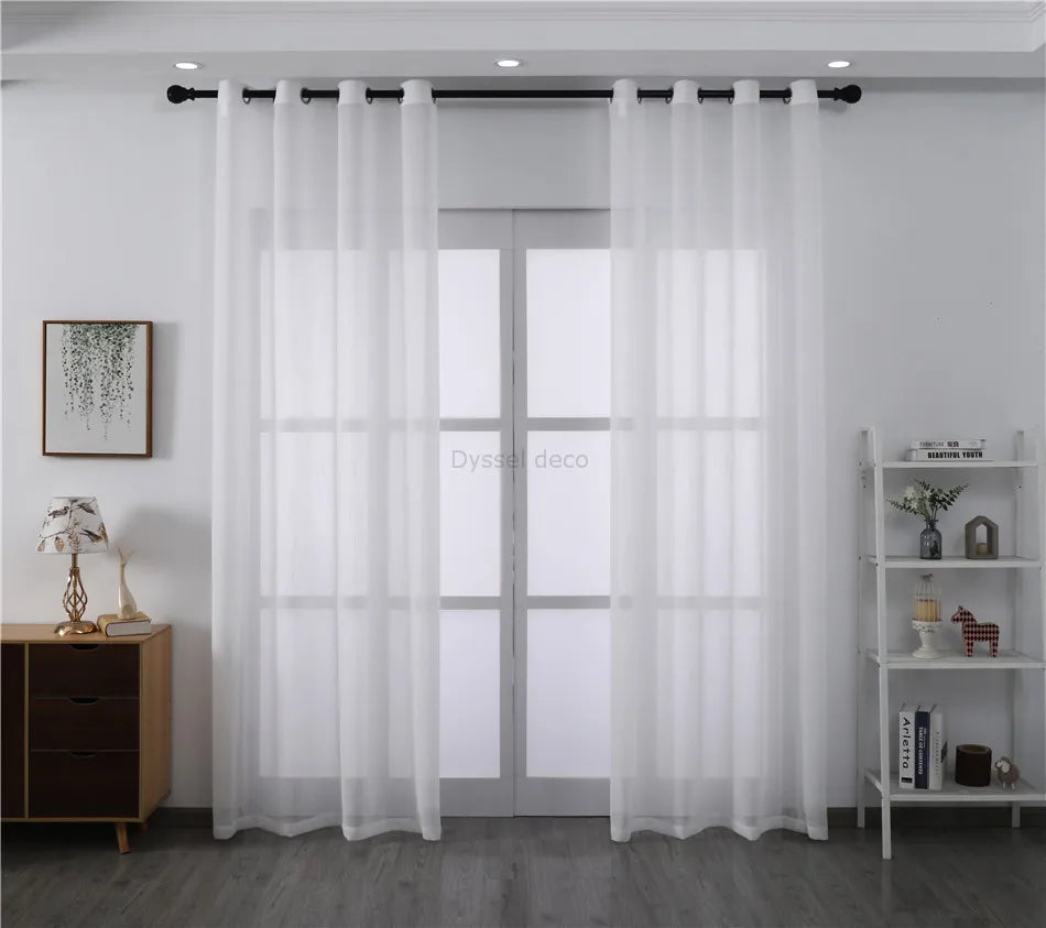 Voilage rayé style européen léger pour salon chambre - vue 3 sur 6