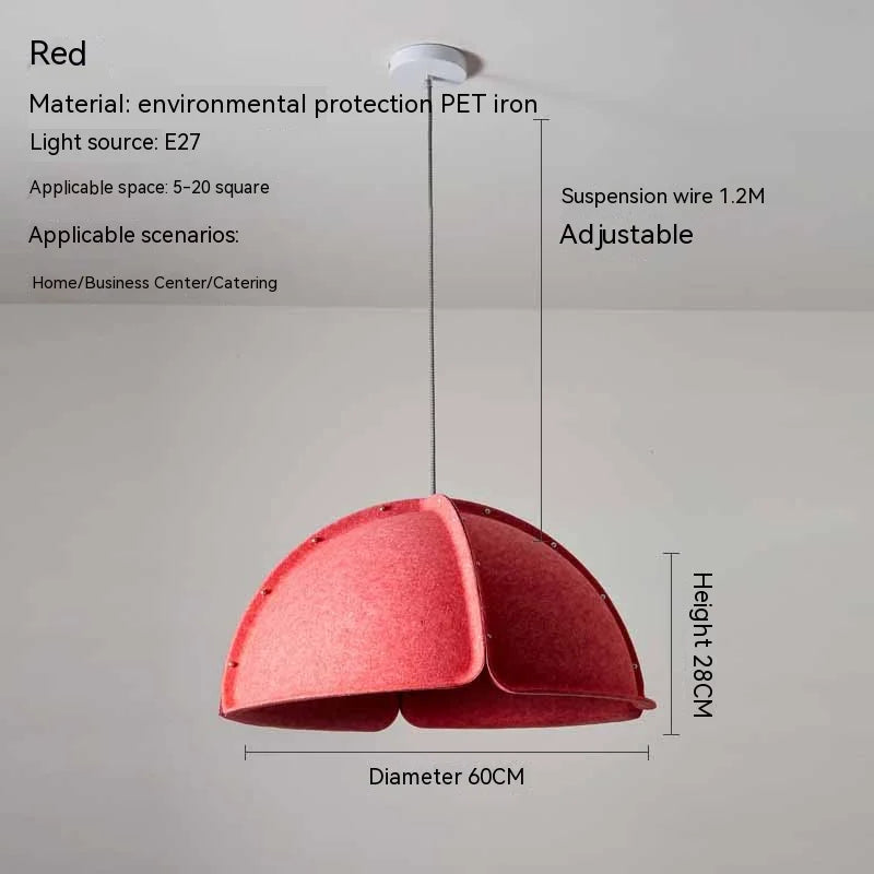 lustre art circulaire en tissu nordique pour intérieur designer - vue 5 sur 8