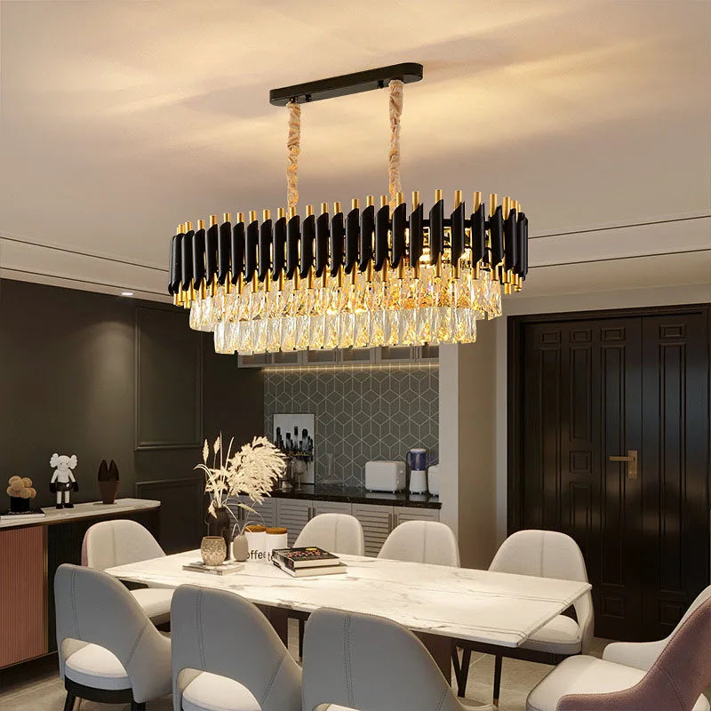 lustre en cristal luxueux avec éclairage led pour intérieur - vue 6 sur 14