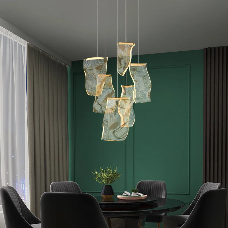 Nordic Modern Luxury Attic Chandelier Living Room Dining Room Dining Table Chandelier Hotel Lobby Staircase Hanging Chandelier - vue 3 sur 12