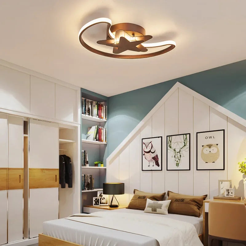 lustre moderne à leds avec motif étoilé pour intérieur - vue 6 sur 10