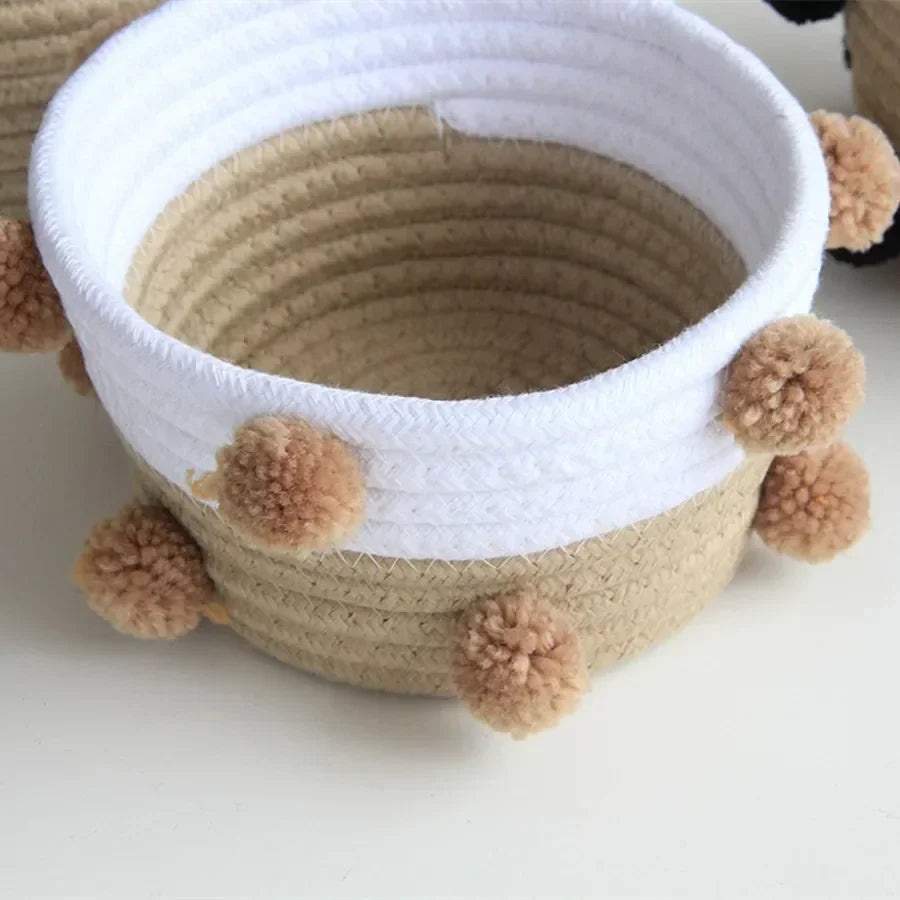 paniers de rangement en corde de coton pour organisation maison - vue 4 sur 7