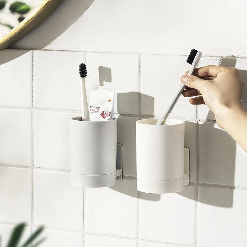 organisateur mural pour brosse à dents et gobelet - vue 4 sur 8