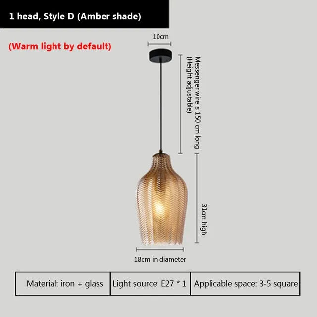 Lampe led suspendue verre design moderne - vue 13 sur 14