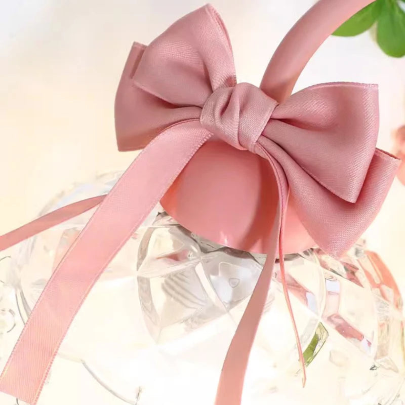applique murale princesse en verre cristal avec nœud rose - vue 6 sur 8