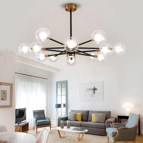 Nordic Bubble Glass Chandelier Pendant Lamp Ceiling Light Suspension Luminaire  for Living Room Bedroom - vue 6 sur 16