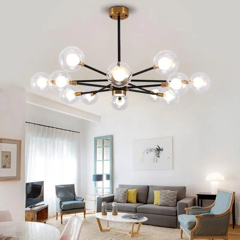 Nordic Bubble Glass Chandelier Pendant Lamp Ceiling Light Suspension Luminaire  for Living Room Bedroom - vue 5 sur 16