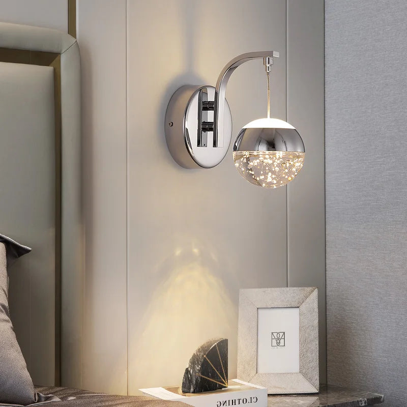 Applique murale LED en cristal doré - vue 6 sur 8