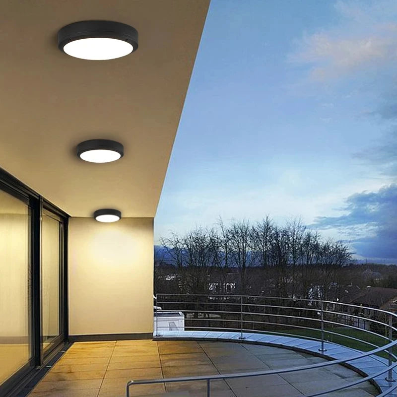 18W Radar capteur de mouvement étanche plafonnier extérieur salle de bains cuisine lumières lampe LED encastré balcon porche luminaires - vue 6 sur 6