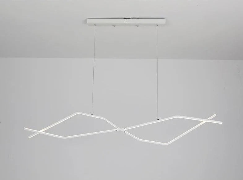 lustre moderne à LED en forme de vague design élégant pour la maison - vue 8 sur 8