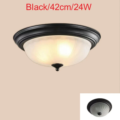 Plafonnier rond or/noir/Bronze plafonnier verre dépoli pour couloir salon cuisine LED lumineuse éclairage 110/220V - vue 11 sur 18