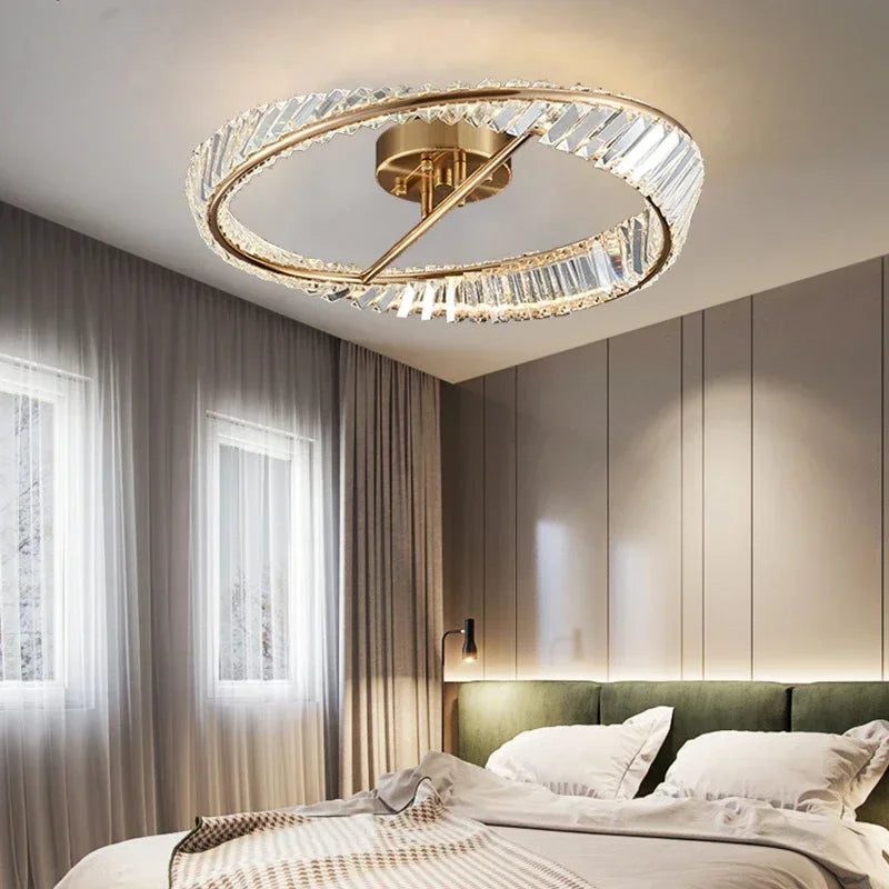 plafonnier led de luxe en cristal nordique décoratif d'intérieur - vue 5 sur 9