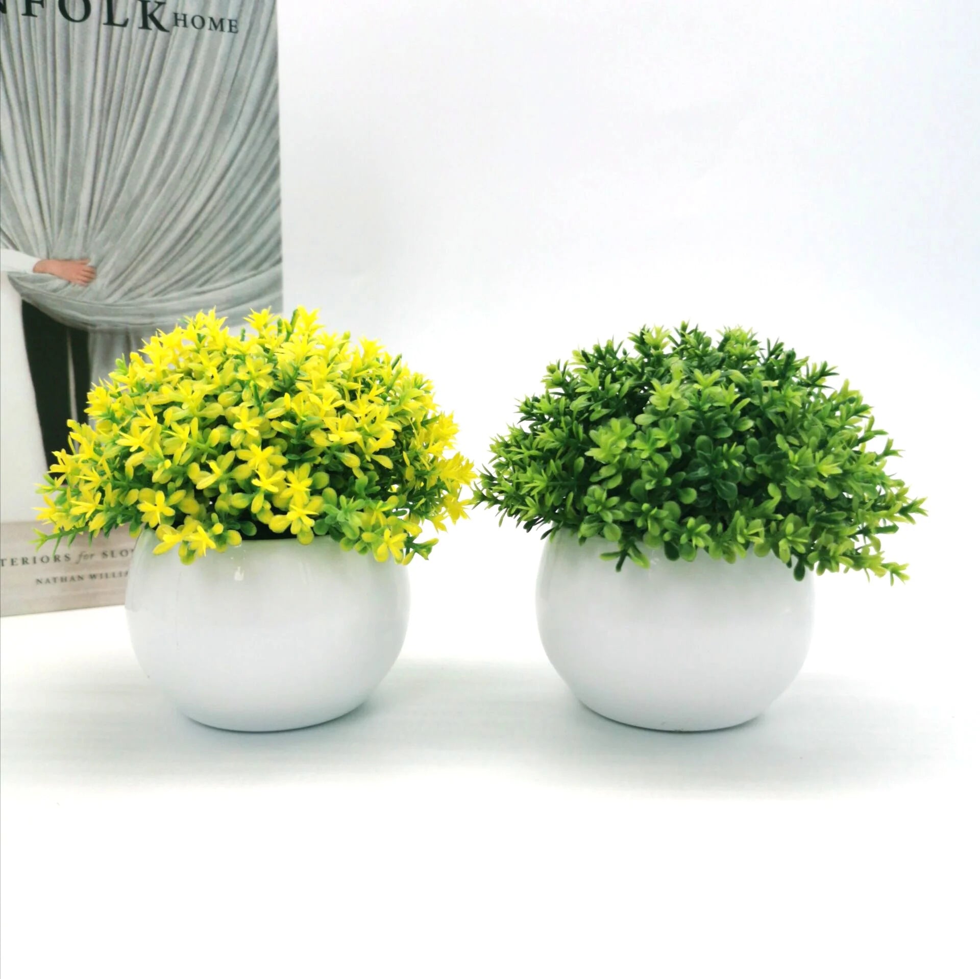 mini plantes artificielles en pot pour décoration intérieure et extérieure - vue 6 sur 11