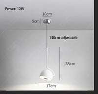 lustre minimaliste moderne à tête unique lampe led rotative