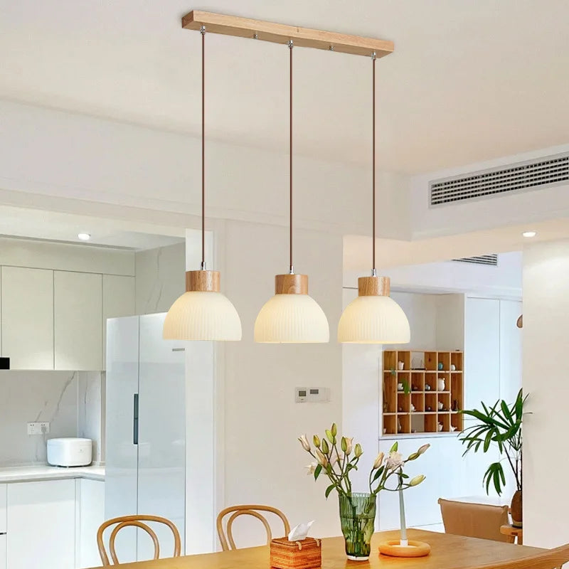 suspension moderne abat-jour en verre pour cuisine îlot