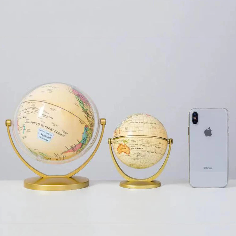 lot de 2 globes rétro éducatifs rotatifs pour bureau et décoration - vue 6 sur 7