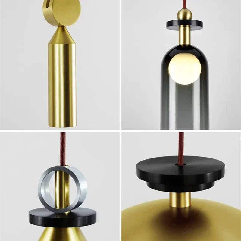 Suspension de plafond de forme réglable de concepteur bricolage combiné en métal chambre salon Table à manger décor éclairage LED luminaire suspendu - vue 5 sur 25