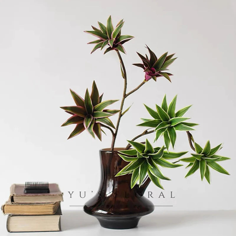 plante tropicale en pot avec palmier et bambou décoratif - vue 3 sur 18
