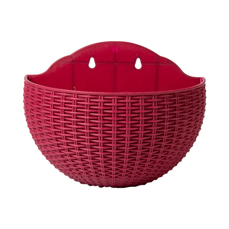 European Wall Mounted Hydroponic Plant Pot, Semi-Circular, Hanging Flower Basket, Balcony, Lazy Wall Mounted, No Drilling, Decor - vue 7 sur 16