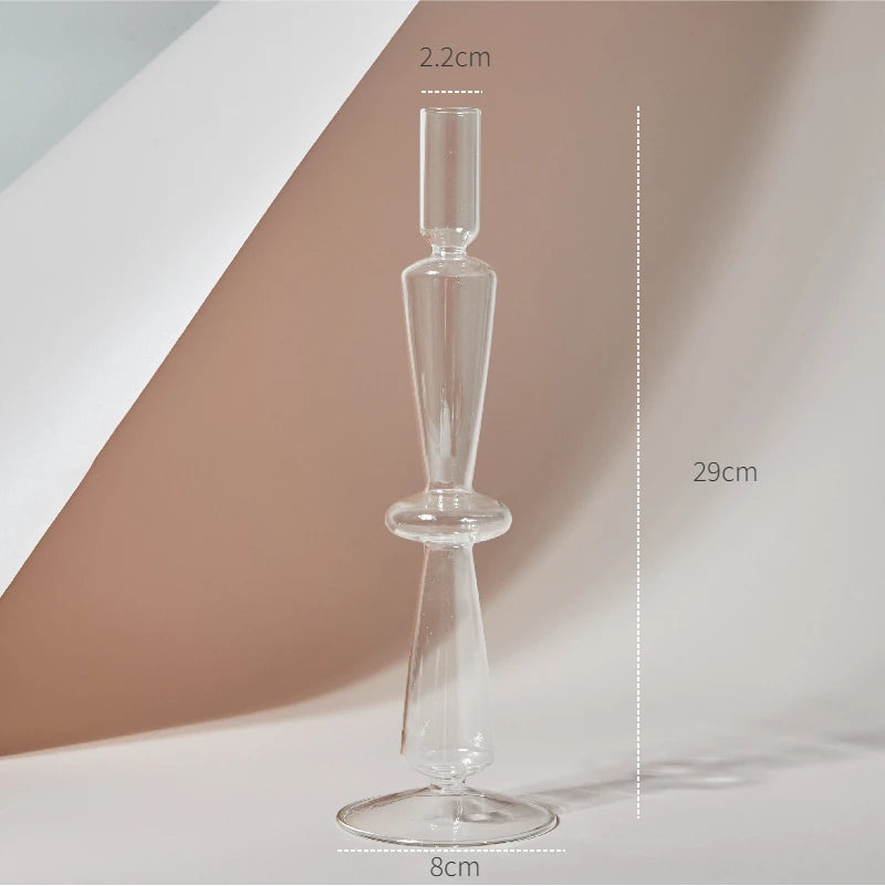 bougeoir en verre transparent décoration intérieure moderne nordique - vue 28 sur 31