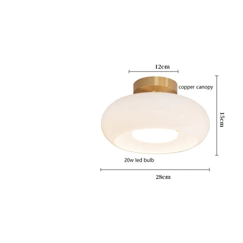 Suspension bauhaus LED en verre et métal doré - vue 17 sur 20