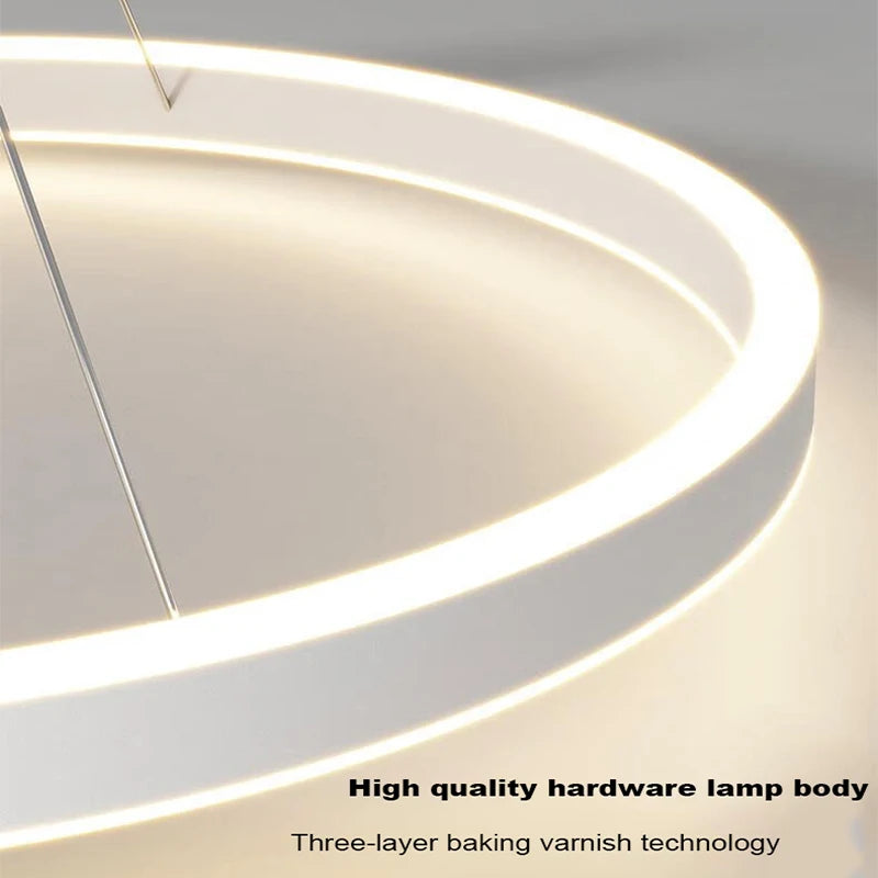 Lustre Simple Noir/Blanc adapté au Salon Salle à Manger Cuisine Rond éclairage décoration intérieure - vue 5 sur 11