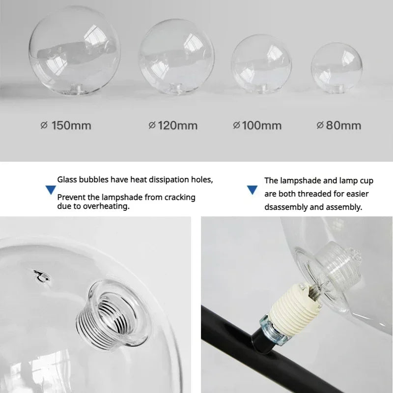 lustre moderne en verre pour une décoration élégante - vue 5 sur 12