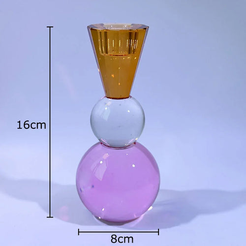 Coloured crystal candle holders for modern and romantic decor - vue 8 sur 11