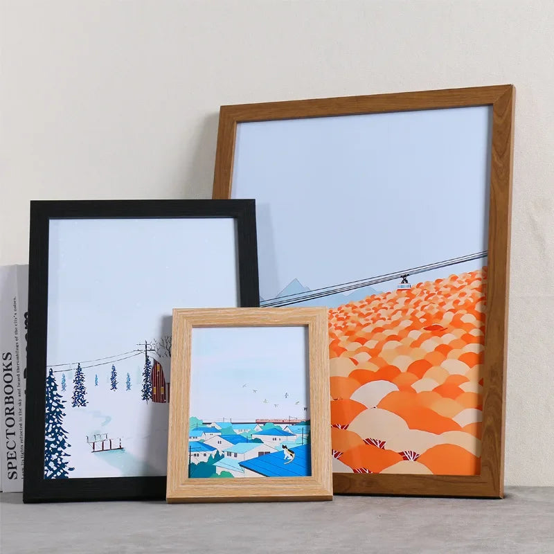 Home Decor Handmade Wooden Frames, A3 A4 16 Inch Sizes, Hangable and for Table Display, Great for Creative Photo Arrangements