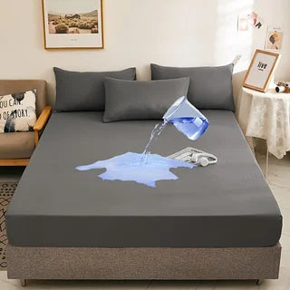 Kuup Safe Waterproof Mattress Protector, Soft Comfortable Breathable Solid Color Bedding Mattress Cover Fitted, No Pillowcases - vue 10 sur 13