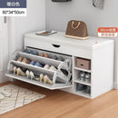 Home Shoe Cabinet with Bench, Anti-Dust Shoe Storage Bench, Multi-Layer Wooden Organizer with Cushion and Stable Structure