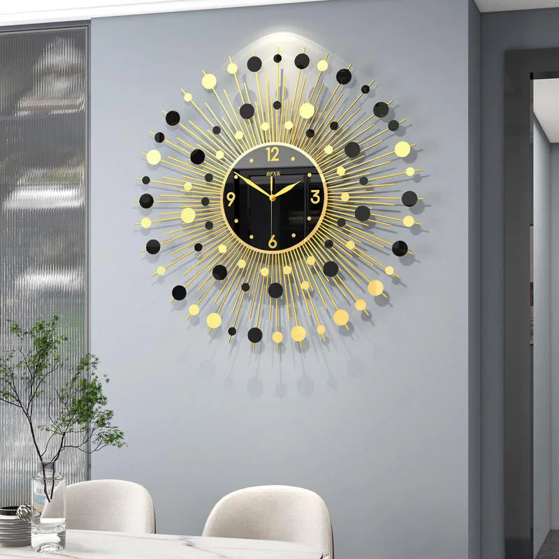 horloge murale luxe design créatif silencieuse pour décoration moderne - vue 6 sur 8