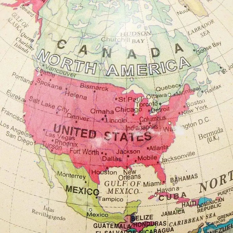 globe terrestre rétro de bureau pour apprendre la géographie - vue 5 sur 7