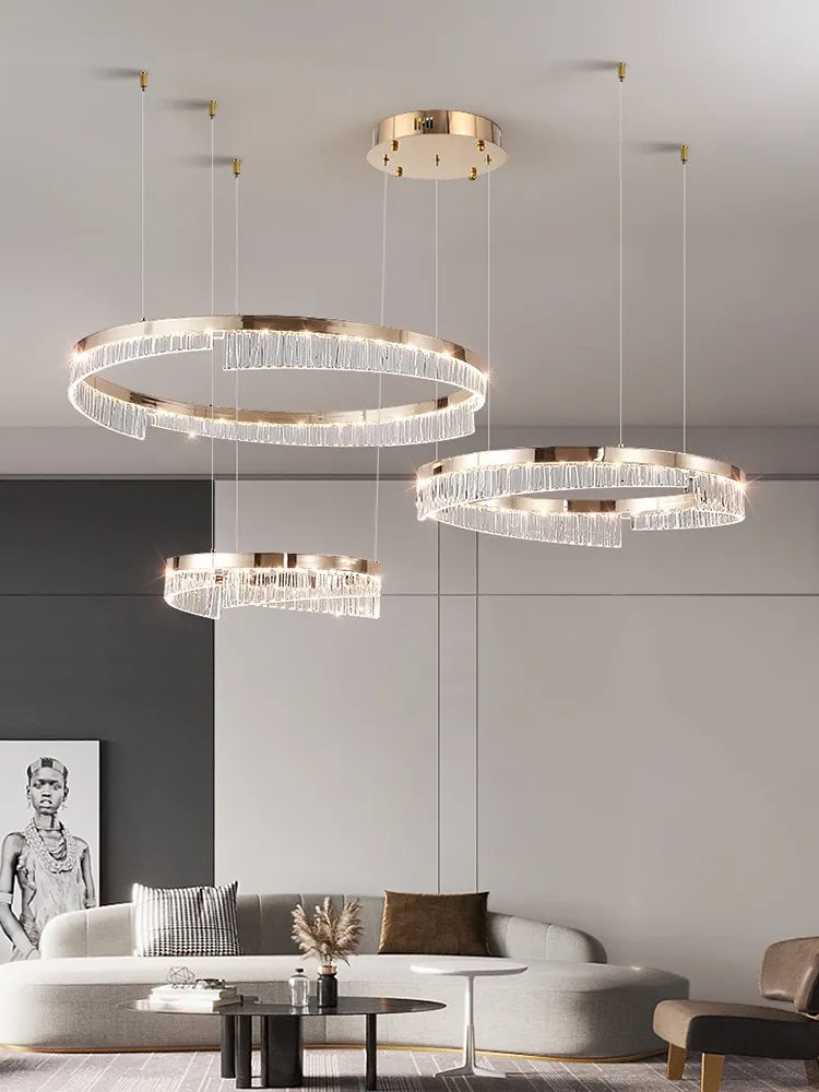 lustre led moderne 2023 en aluminium pour éclairage de luxe - vue 3 sur 12