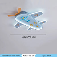 lustre avion dessin animé pour chambre d'enfant protection des yeux