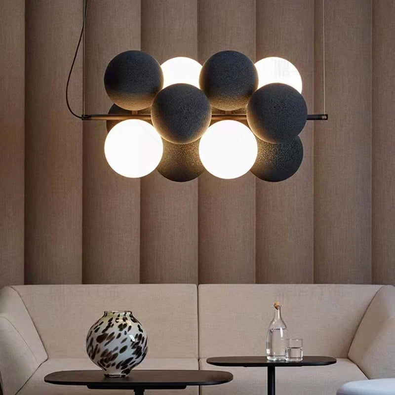 lampe suspendue avec cordon réglable en pvc et ampoule en verre - vue 4 sur 10