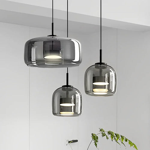 Suspension LED en verre au design nordique moderne