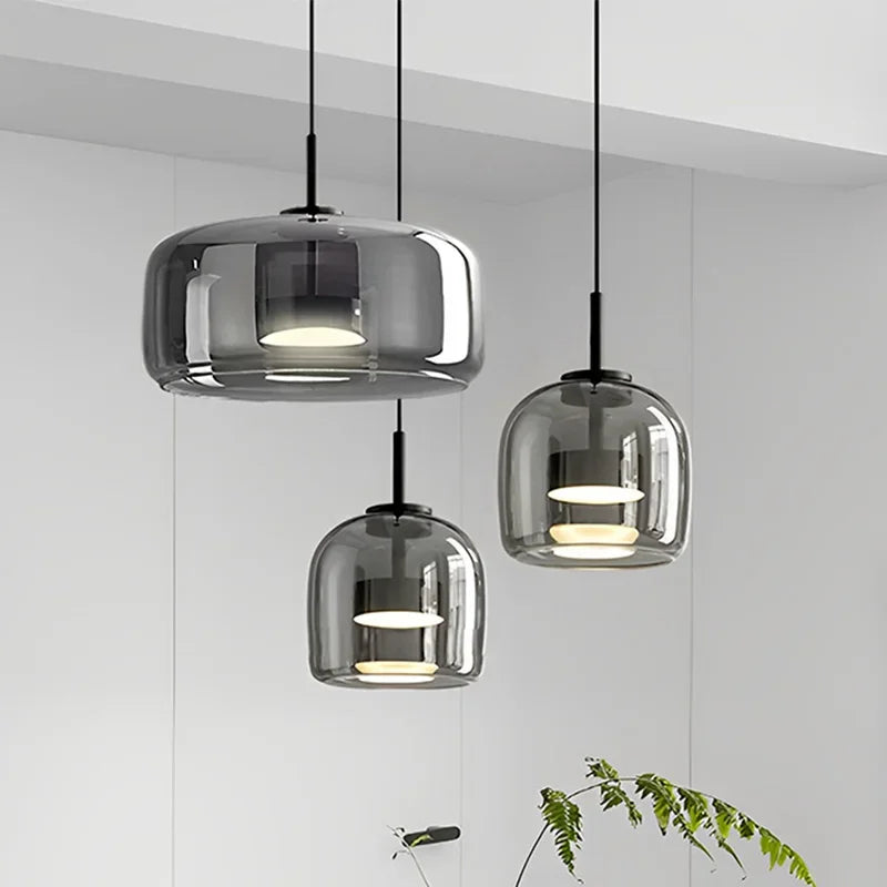 Suspension LED en verre au design nordique moderne - vue 2 sur 20